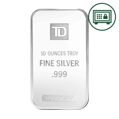 A picture of a 10 oz. TD Silver Bar - Secure Storage